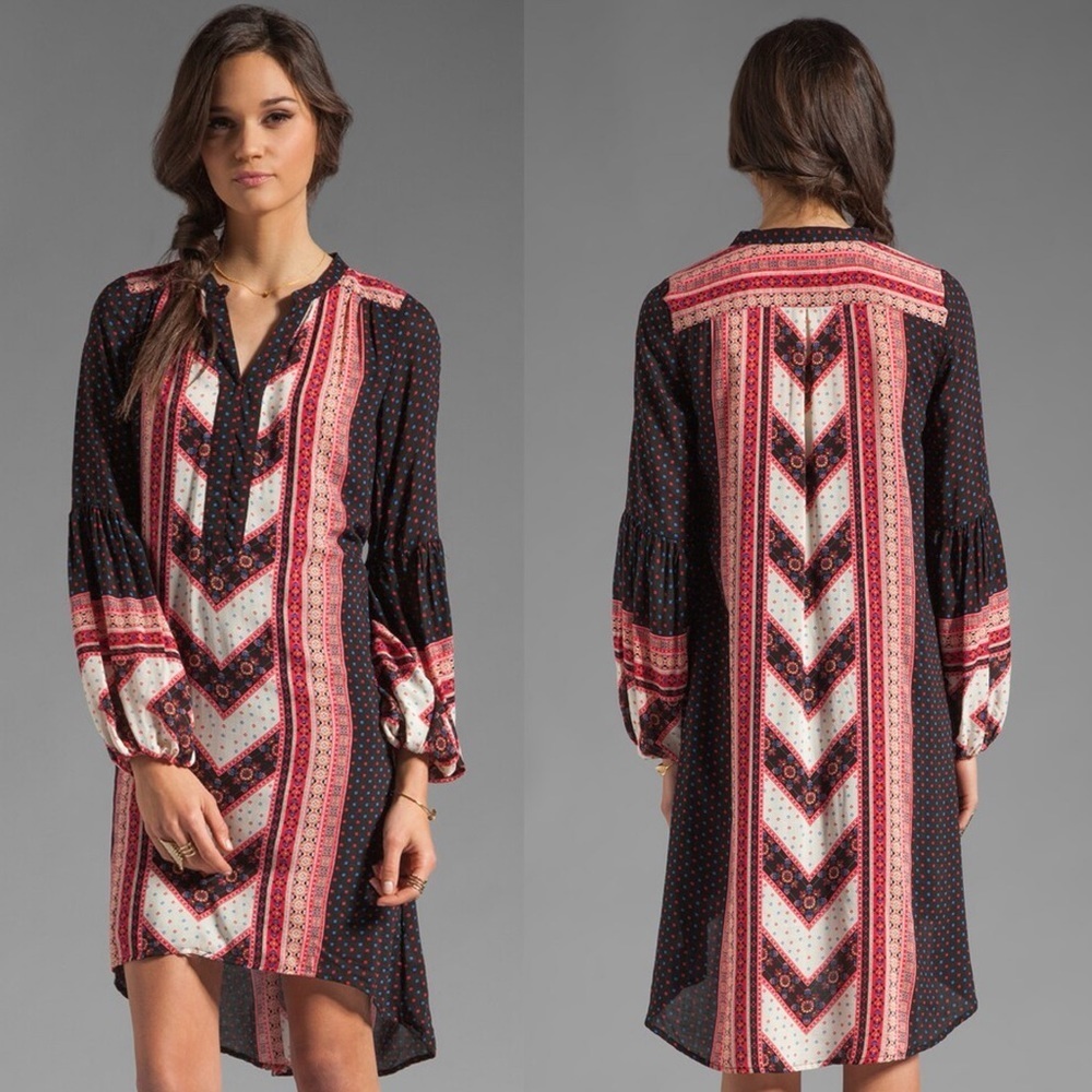 Free People Revolve Peace Maker Bohemian Dress Size XS Oversized Boho High‎ Low